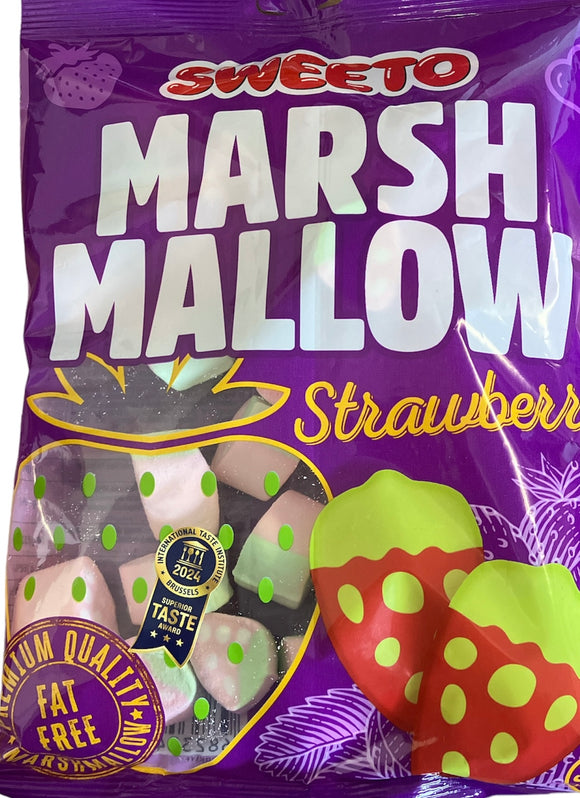 Sweeto Strawberry Marshmallow - 140g x 12pk box - Halal - Fat Free