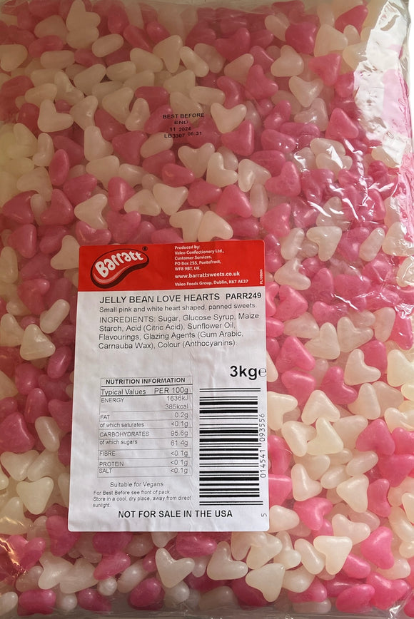 Barratt / Tangerine Taveners - Jelly Bean Love Hearts  -  Bulk Bag  3kg