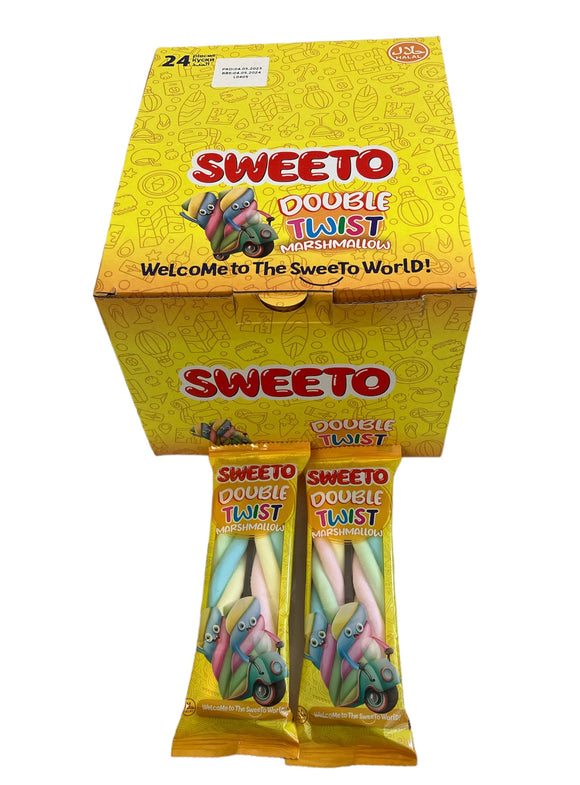 Sweeto Double Twist Marshmallow  Flumps - 24 pieces per box - 2 pack