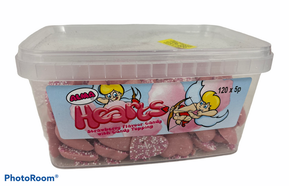 Hannah's Pink Chocolate Flavour Hearts Tub
