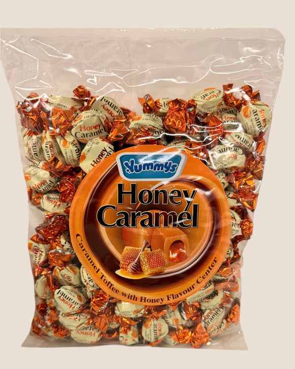 Yummy's - Honey Caramel, Caramel Toffee with Honey Flavour Centre - 1kg bag