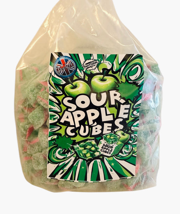 Mitre Confectionery Sour Apple Cubes Poly Bag 1 x 3kg