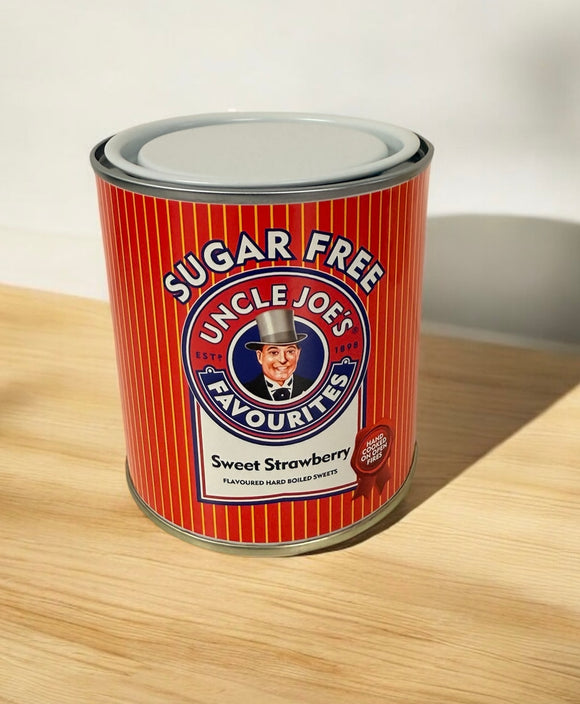 Uncle Joe's - Sugar Free Sweet Strawberry  Hard Boiled Sweet - Tin 120g