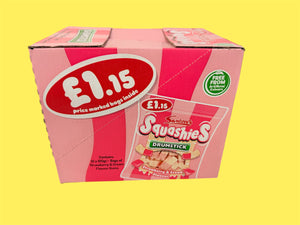 Swizzels Matlow - Squashies, Mini Drumsticks, Strawberry & Cream Flavour - 12 x 120g bag - Free from artificial colours