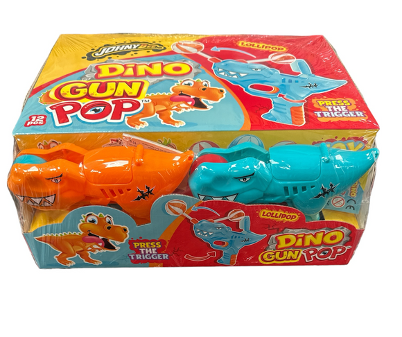 Johny Bee - Dino Gun Pop Lollipop -  12pk x 10g