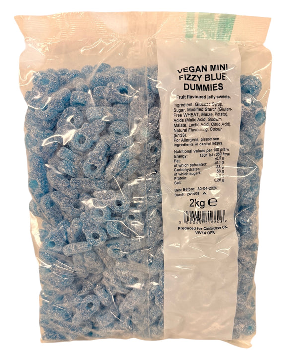 Candy Crave (Mon) Mini Fizzy Blue Dummies - Vegan (1x2kg) Bags