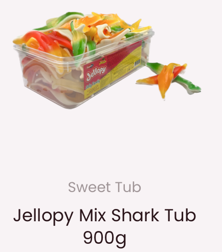Akb Mixed Jelly Sharks 900g (50) Tub