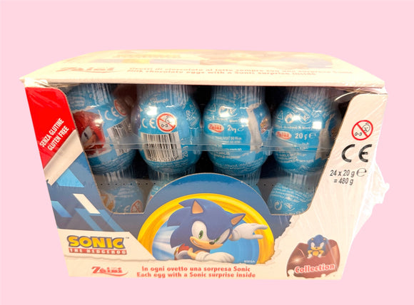 Johny Bee - Zaini - Sonic The Hedgehog Milk Chocolate Surprise Egg 24 x 20g - Gluten Free