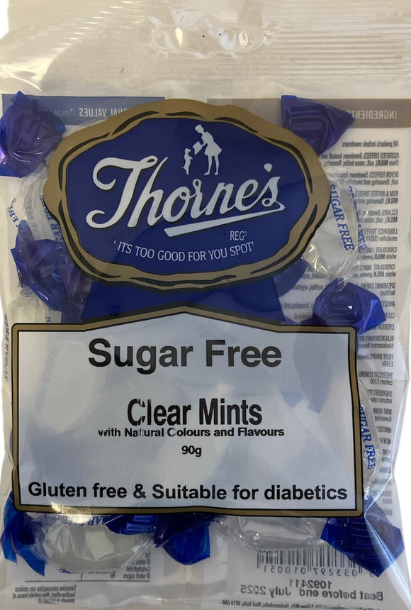 Thornes Sugar Free Clear Mints Pre-Packs 12 x 90g - GLUTEN FREE - SUITABLE FOR DIABETICS
