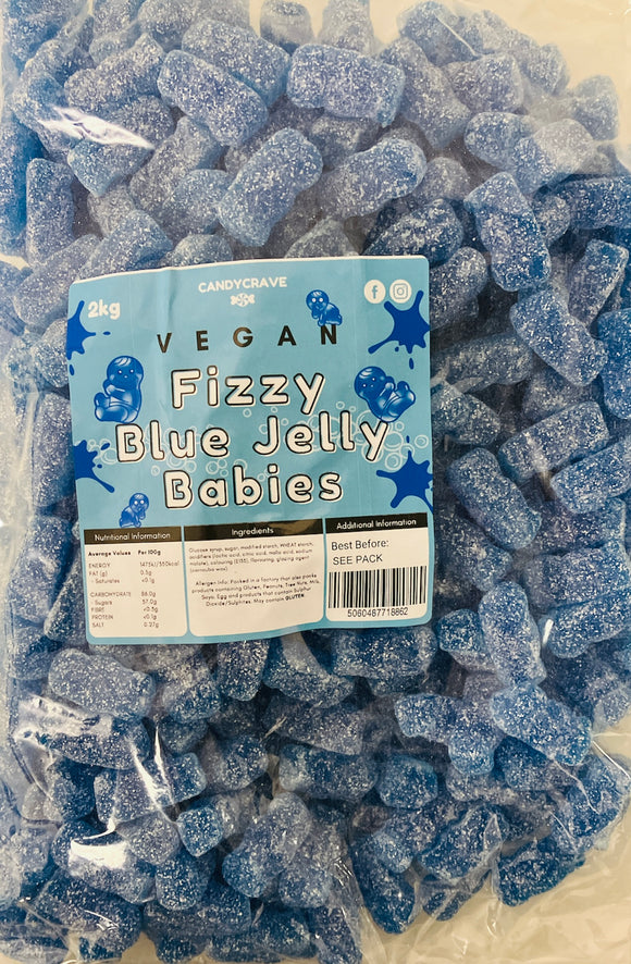 Candy Crave (Mon) Fizzy Blue Jelly Babies - Vegan (1x2kg) Bags