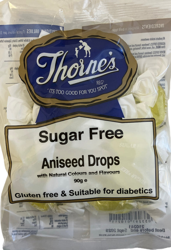 Thornes Sugar Free Aniseed Drops Pre-Packs 12 x 90g - GLUTEN FREE - SUITABLE FOR DIABETICS