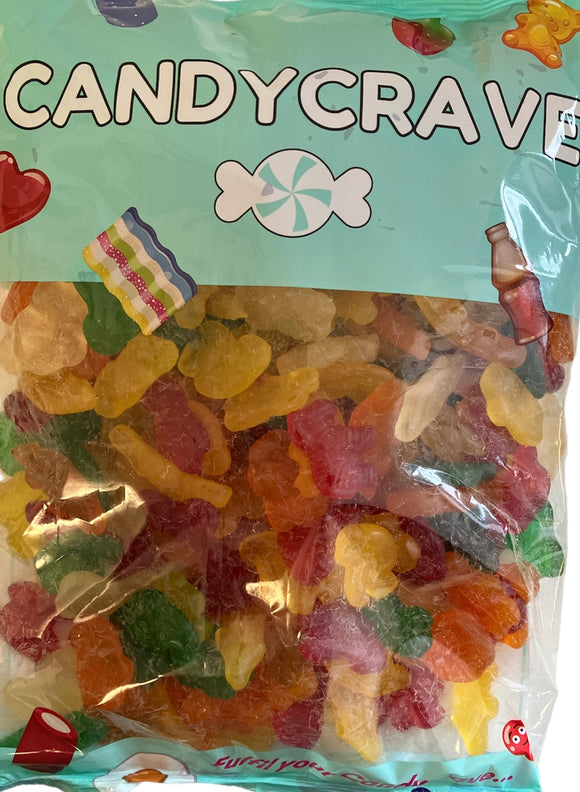 Candy Crave (Mon) Funny Animals Fruit Flavour Gummy Candy - Halal - 1kg Bags