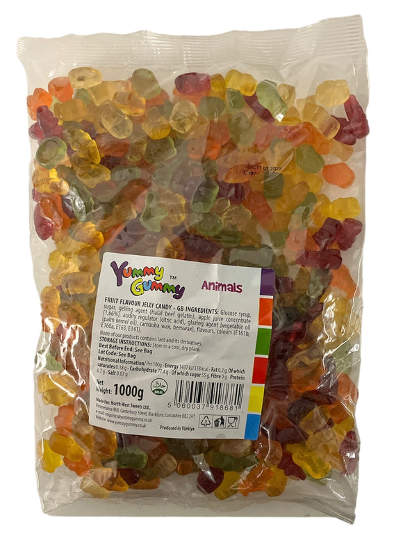 Yummy Gummy Jelly Animals 1kg Bag