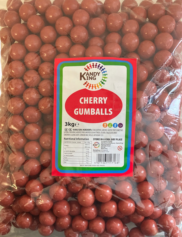 Zed Candy -  Cherry Gumballs - Vegetarian - Gluten Free - Dairy Free - Halal - Poly Bag 3kg