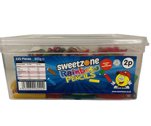 SweetZone 10p Rainbow Pencils 1 x 805g Tub - Halal