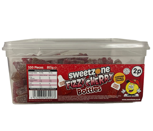 SweetZone 2p Fizzy Cherry Cola Bottles 1 x 805g - Halal