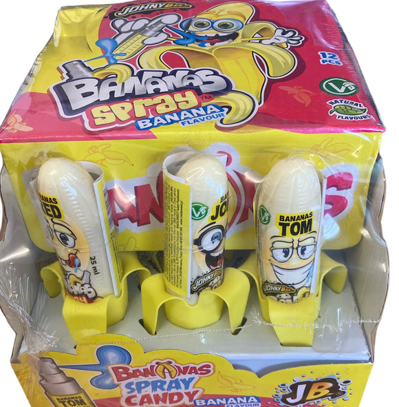 Johny Bee - Banana Spray - Banana Flavour - Vegan - 12pk x 25g