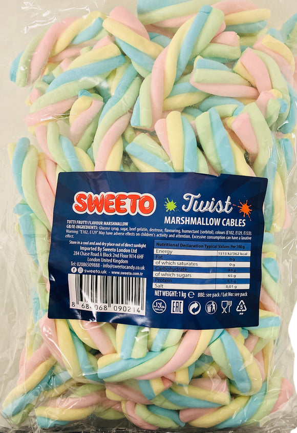 Sweeto Twist Cable Tutti Frutti Flavour Marshmallow - Halal