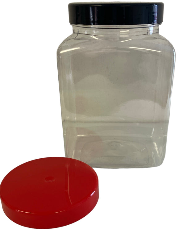 2.5lt Standard Square Style Empty Jar with Lid