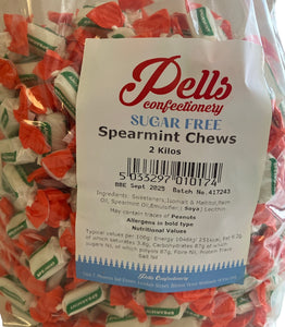 Pells Sugar Free Spearmint Chews -  2kg Bag