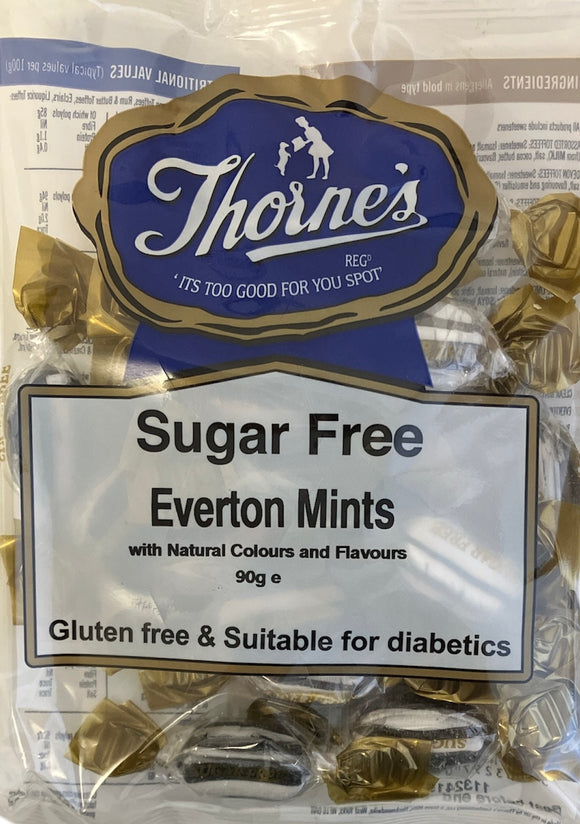 Thornes Sugar Free Everton Mints Pre-Packs 12 x 90g - GLUTEN FREE - SUITABLE FOR DIABETICS