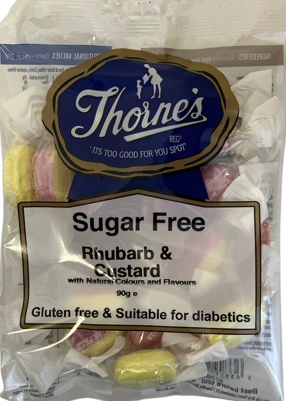 Thornes Sugar Free Rhubarb & Custard Pre-Packs 12 x 90g - GLUTEN FREE - SUITABLE FOR DIABETICS