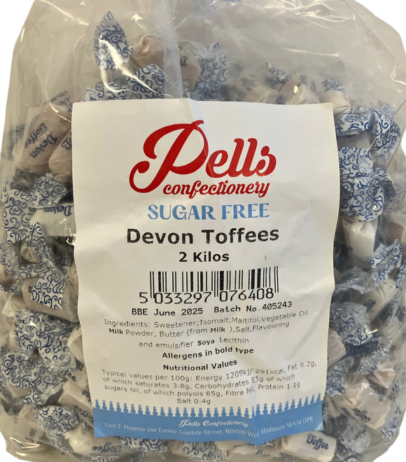 Pells Sugar Free Devon Toffee -  2kg Bag