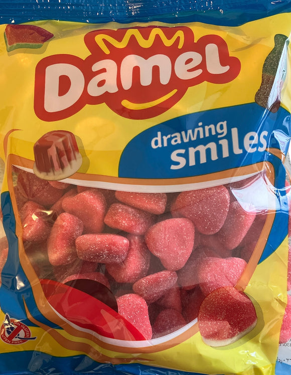 Damel Bulk - Sour Strawberry Filled Hearts - Gluten Free - Halal - 1kg
