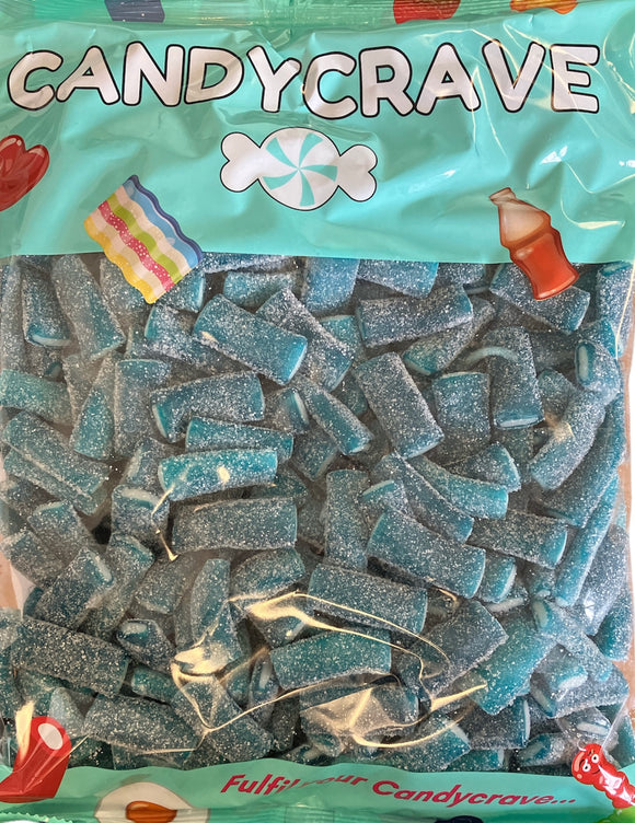 Candy Crave (Mon) Blue Raspberry Flavour Sour Filled Candy Sticks - Halal - 1kg Bag