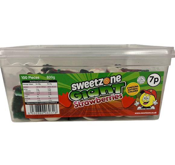 Sweetzone 7p Giant Strawberries Tub 1 x 800g - Halal