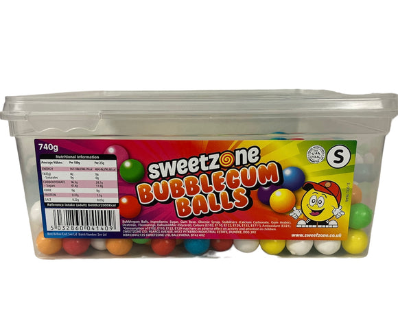 SweetZone 2p Bubblegum Balls 1 x 740g Tub - Halal