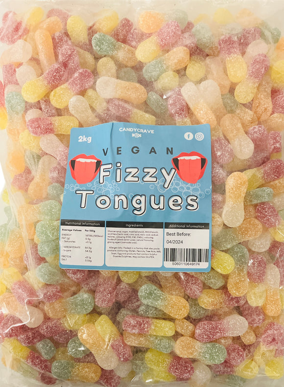 Candy Crave (Mon) Fizzy Tongues - Vegan (1x2kg) Bags