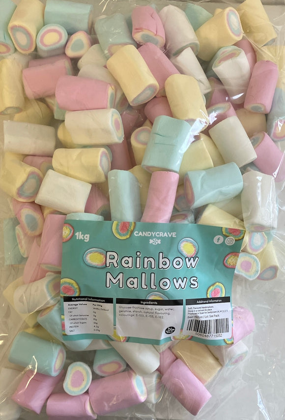 Candy Crave (Mon) Rainbow Mallows - Halal - 1kg Bags