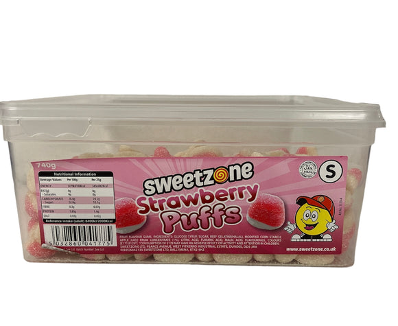 SweetZone 2p Strawberry Puffs 1 x 740g Tub - Halal