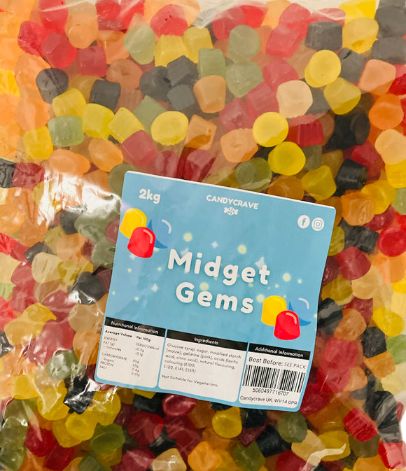 Candy Crave (Mon) Midget Gems  (1x2kg) Bags