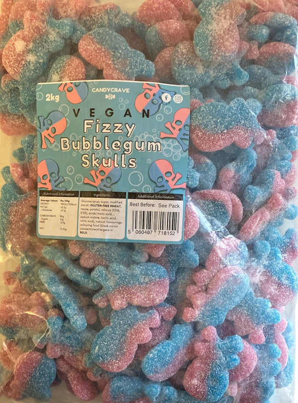 Candy Crave (Mon) Fizzy Bubblegum Skulls - Vegan (1x2kg) Bags