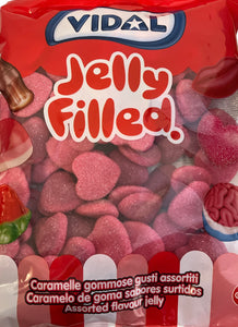 Vidal Fizzy Pink Hearts - 1kg Bag