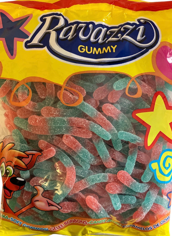 Ravazzi Gummy - Fizzy Bubblegum Worms - 1kg - Halal