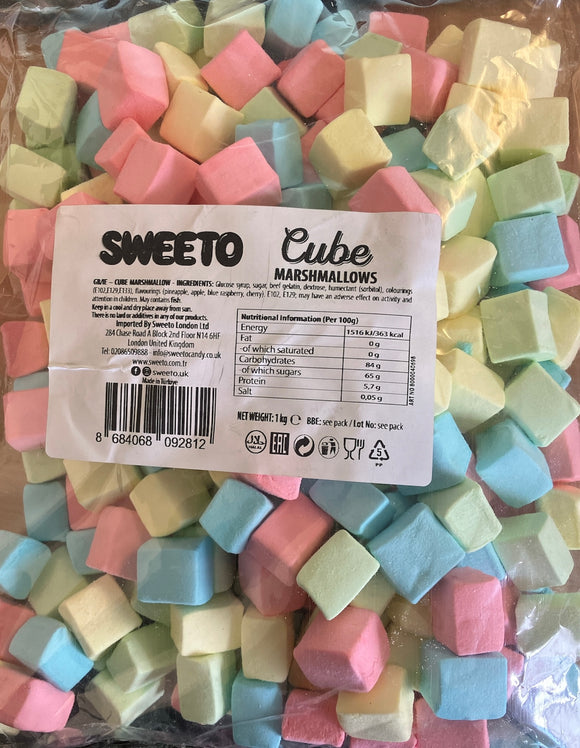Sweeto Cube Marshmallows 1kg - Halal