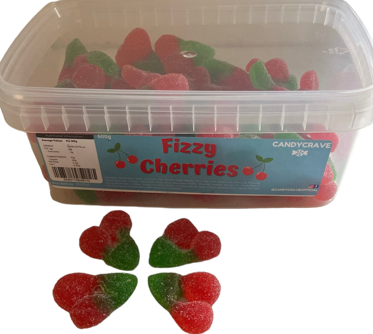 Candy Crave (Mon) Fizzy Cherries - 600g Tub – Stockport Sweets