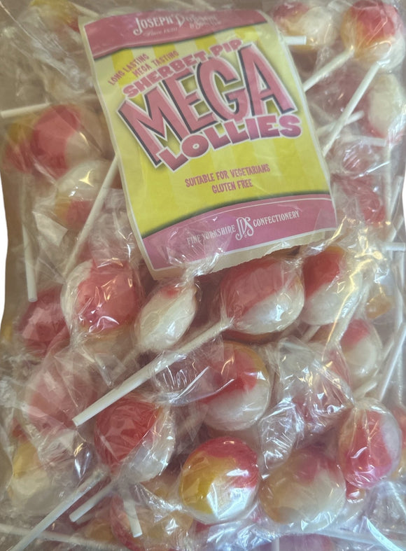 Joseph Dobson - Wrapped Mega Lollies Sherbet Pip Poly Bag 1 x 80pk - Gluten Free