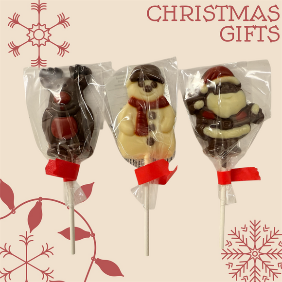 Stockley's - Christmas Milk Chocolate Lollies, Santa / Snowman / Reindeer - 27 x 28g