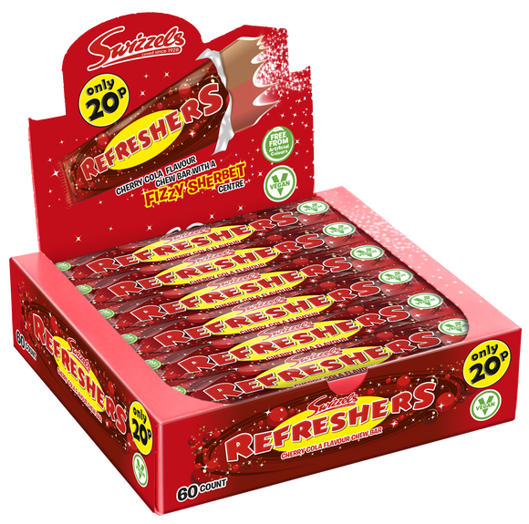 Swizzels Matlow Cherry Cola Flavour Chew Bars 60 pack - Vegan