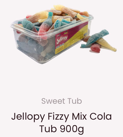 Akb Large Jelly Mixed Bottles 900g (50) Tub