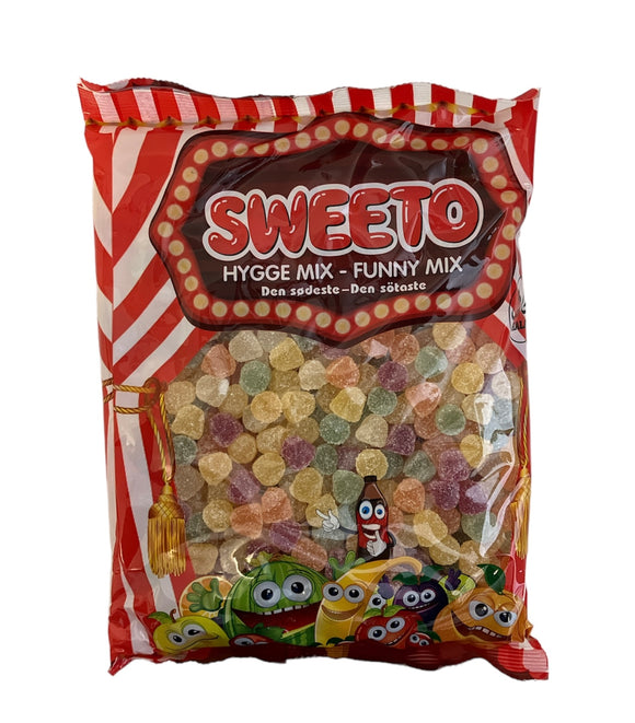 Sweeto Funny Mix- Fruit Flavoured Fizzy Gummy Heart - 1kg bag