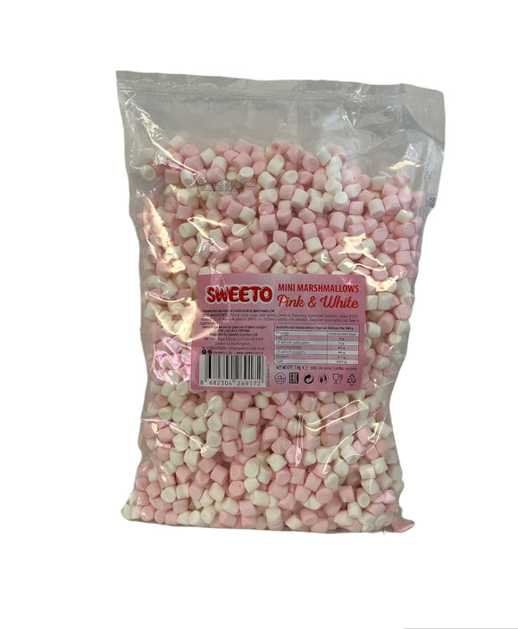 Sweeto Strawberry and Vanilla Mini Marshmallows  (1 x 1kg) = 47p Per 100g