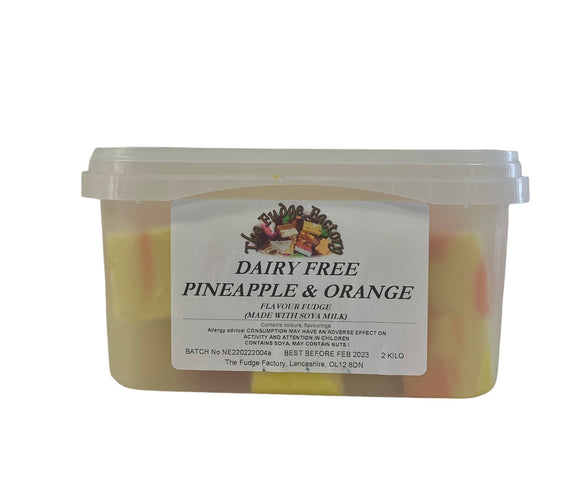 Fudge Factory Dairy Free Pineapple & Orange Fudge Bulk Tub 1 x 2kg