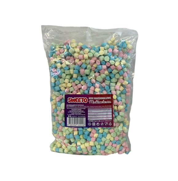 Sweeto Tutti Frutti Flavour Mini Marshmallows (1 x 1kg) = 47p Per 100g