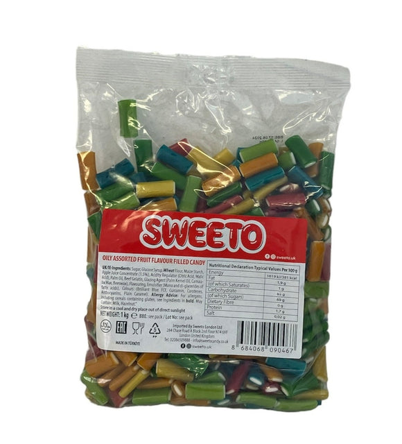 Sweeto Oily Assorted Fruit Flavour Filled Candy (1 x 1kg) = 47p Per 100g