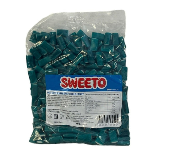 Sweeto Oily Blue Raspberry Filled Candy (1 x 1kg) = 47p Per 100g